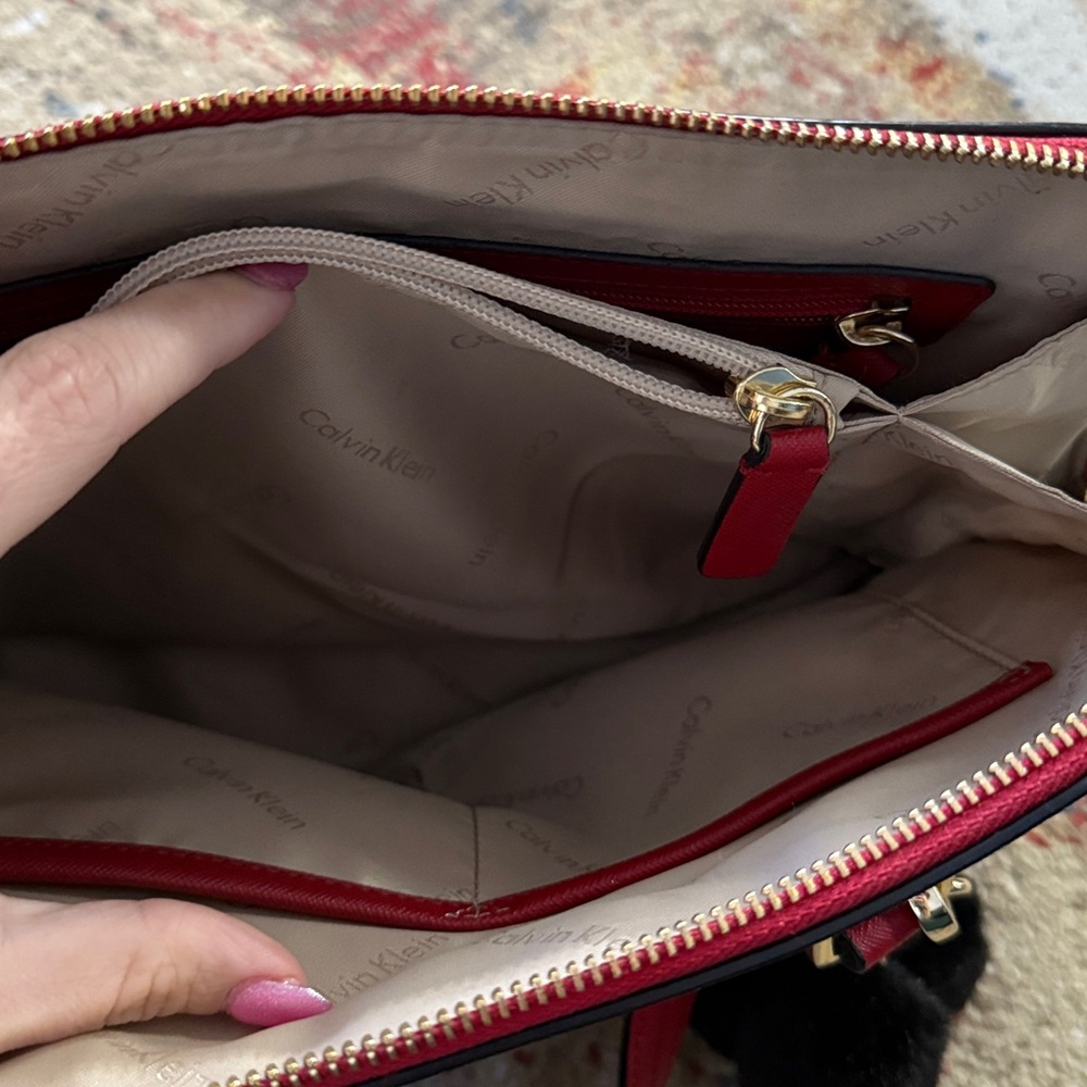 Calvin Klein Saffiano Leather Satchel - Picture 12 of 13